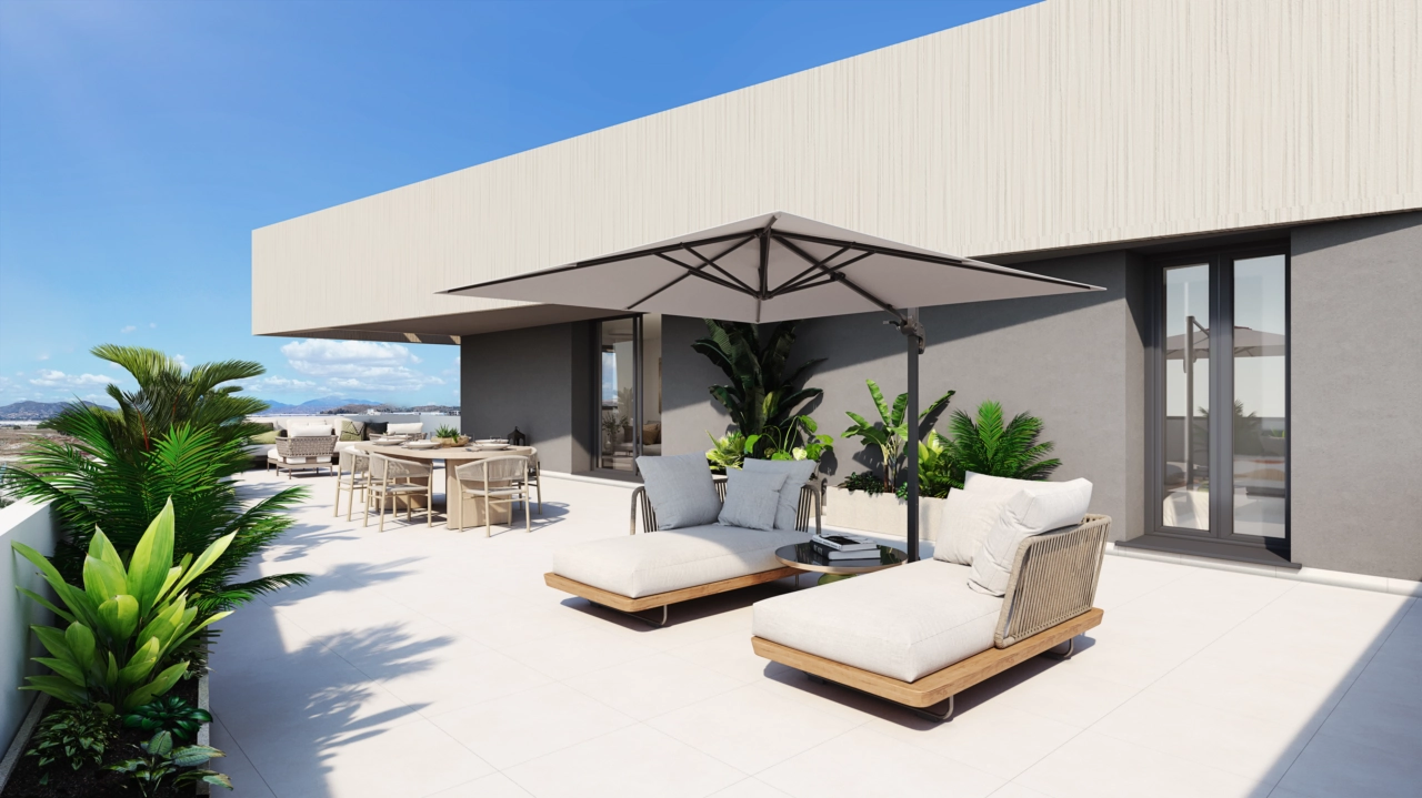 Romslige private terrasser designet for soling, bespisning og for å nyte det eksepsjonelle klimaet på Costa del Sol.