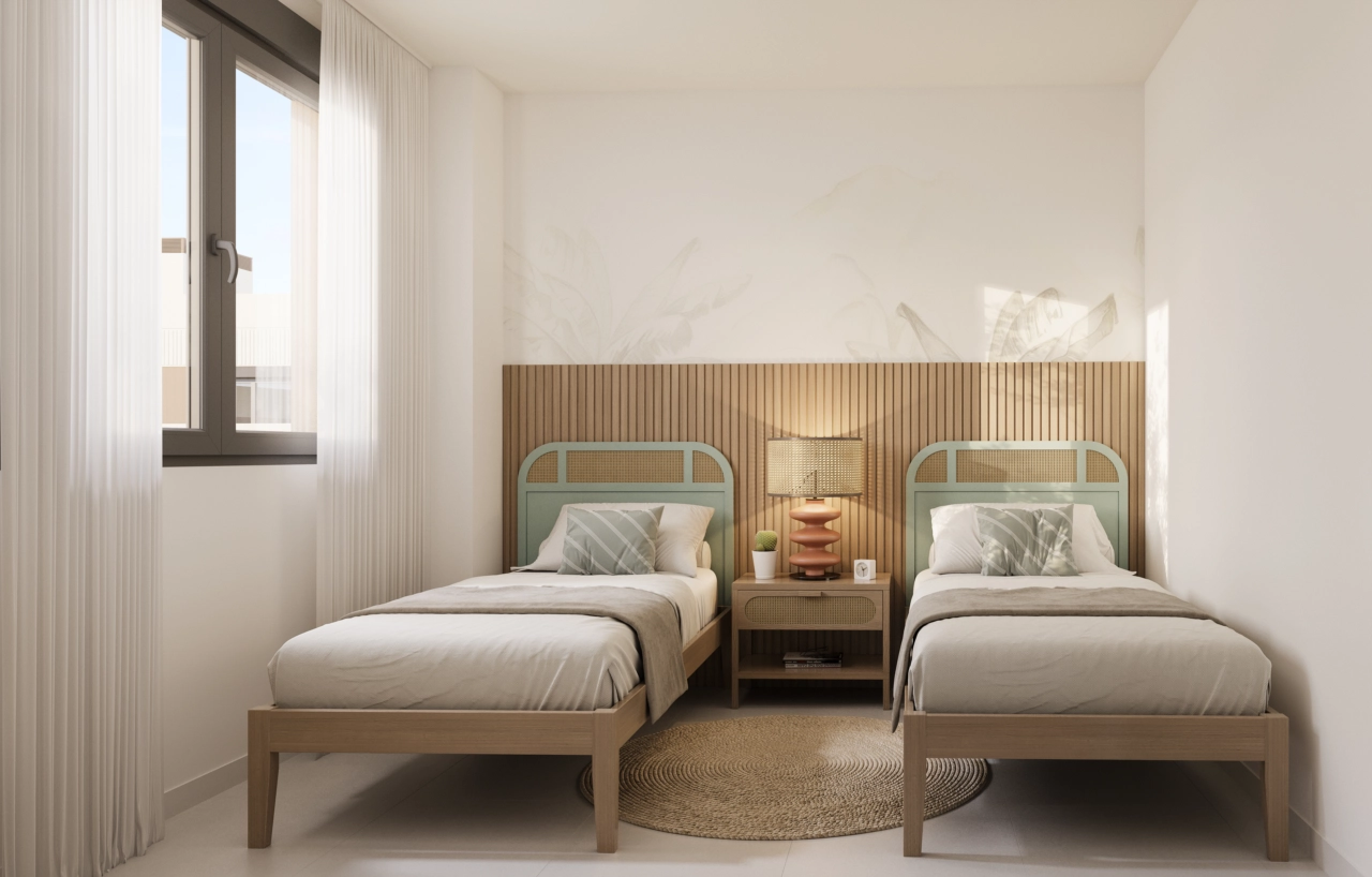 Komfortable og lyse sekundære soverom, perfekte for familie, gjester eller som hjemmekontor.