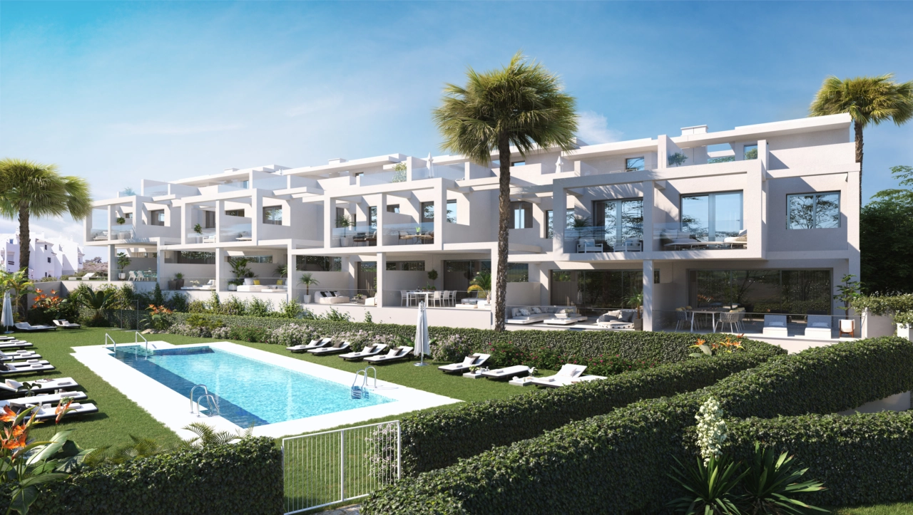 En oversikt over det eksklusive boligkomplekset, som viser frem dets førsteklasses beliggenhet og luksuriøse fasiliteter.