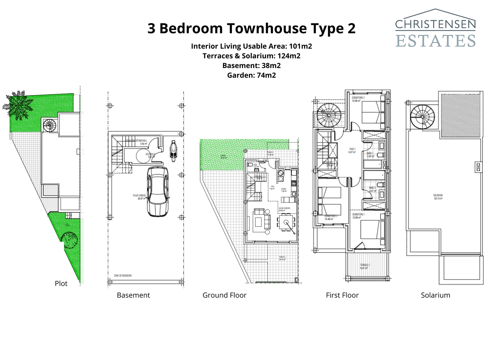 Denne tre-roms planløsningen, type 2, tilbyr en intelligent fordeling av plass, med store terrasser og solarium for å maksimere nytelsen av klimaet på Costa del Sol.