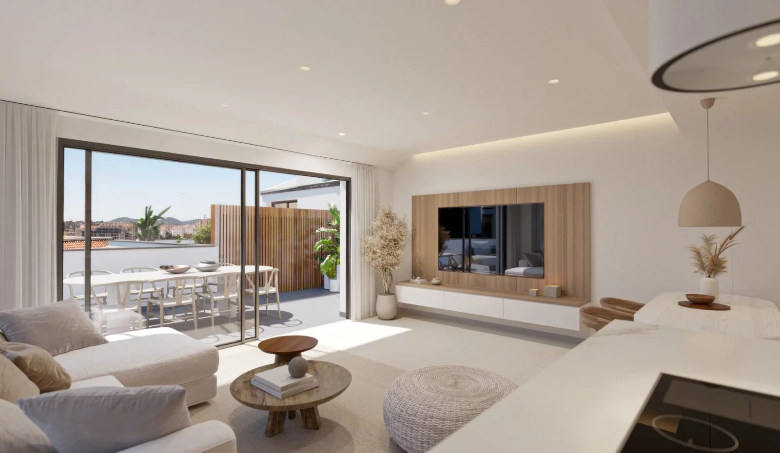 Åpne stueområder som sømløst knytter seg til private uteplasser.