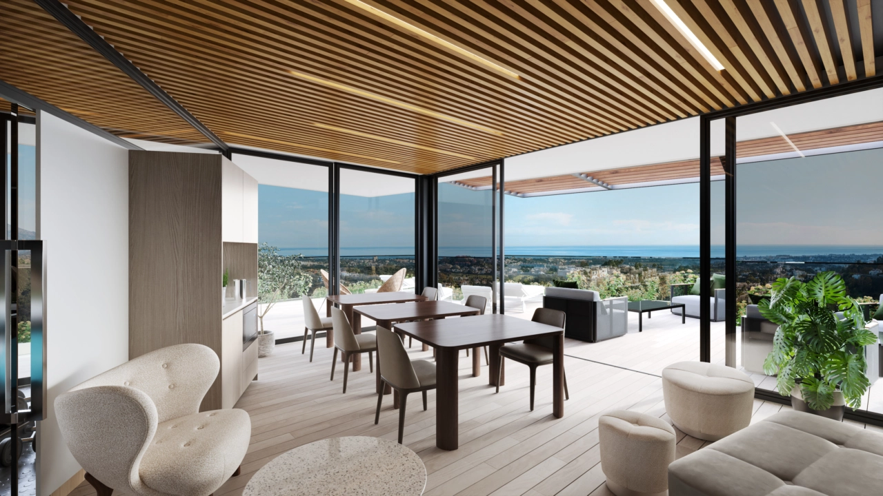 Et stilfullt felles arbeidsområde tilbyr et produktivt miljø for arbeid og møter.