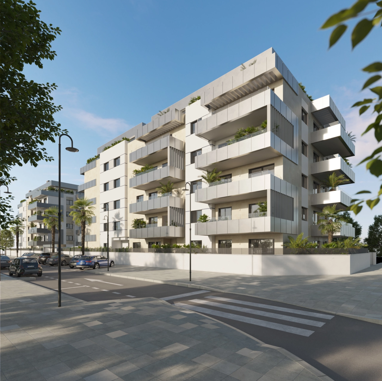 Bygningens moderne arkitektur kombinerer eleganse og tidsriktig design.