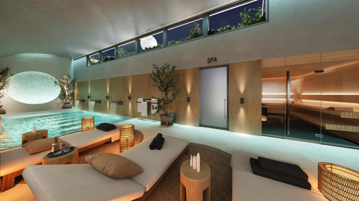 Det luksuriøse innendørs spaet, komplett med oppvarmet basseng og badstue, som tilbyr avslapning og velvære året rundt.