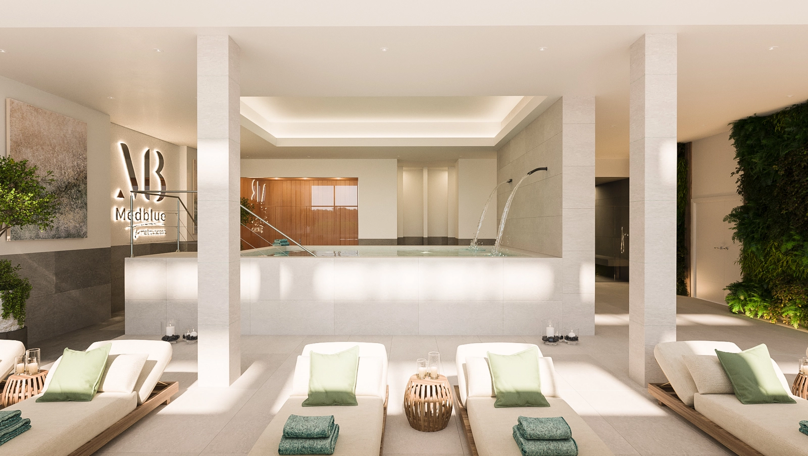 Slapp av og forny deg i beboernes eksklusive spa, med innendørsbasseng og velværefasiliteter.