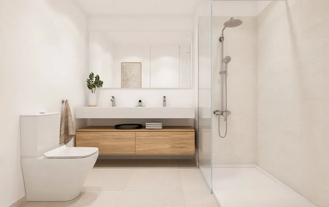 Elegante bad med materialer av høy kvalitet og moderne, funksjonelt design.