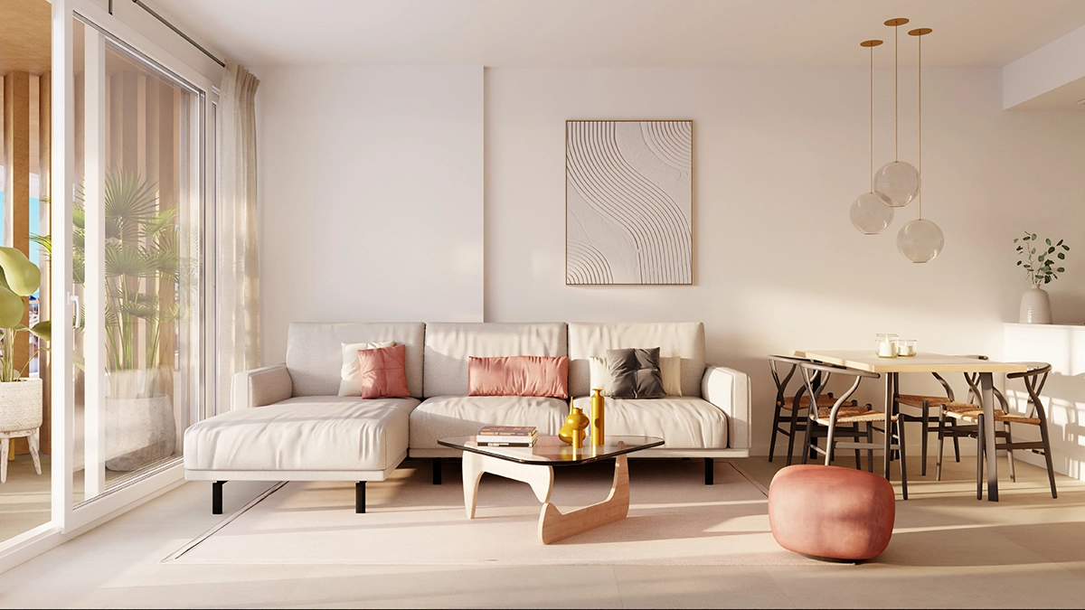 Komfortable og stilige oppholdsrom designet for avslapning og underholdning av gjester.