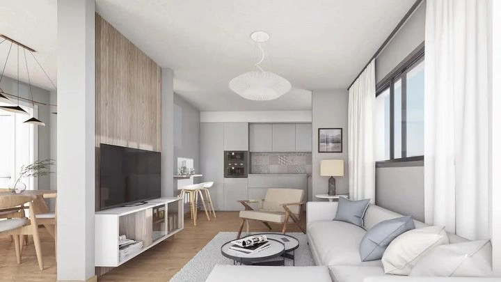 Et eksempel på et stilfullt oppholdsrom, som viser allsidigheten i interiørdesignet.