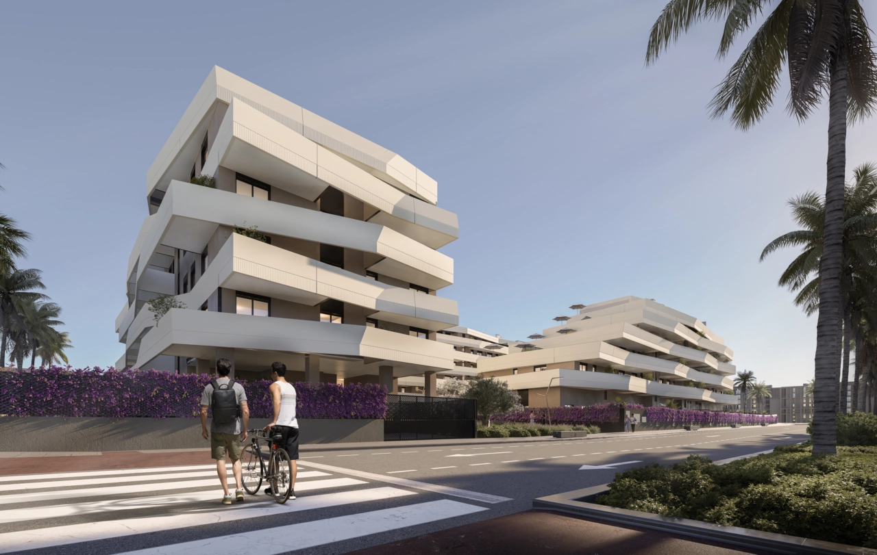 Utviklingens slående moderne arkitektur skiller seg ut i Malagas livlige, nye Bulevar.