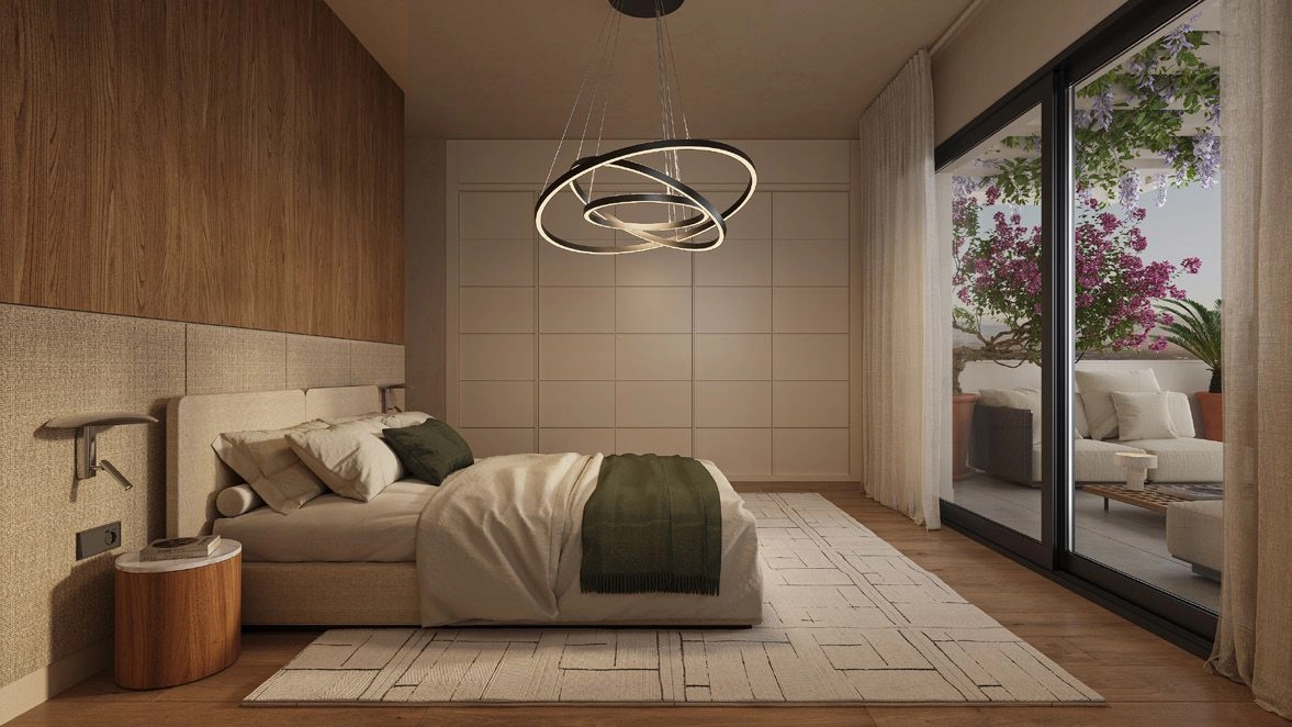 Soverommene er designet som personlige fristeder for ro og komfort, med direkte tilgang til uteområder.