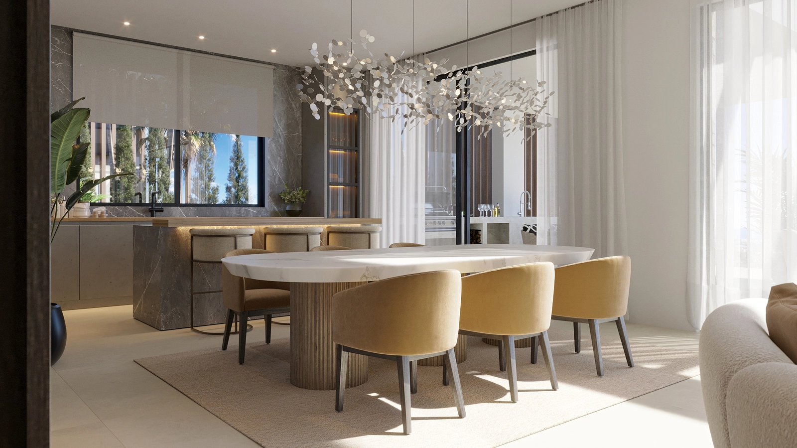 Et toppmoderne kjøkken fra Modulnova, med de fineste materialer og hvitevarer for en overlegen kulinarisk opplevelse.