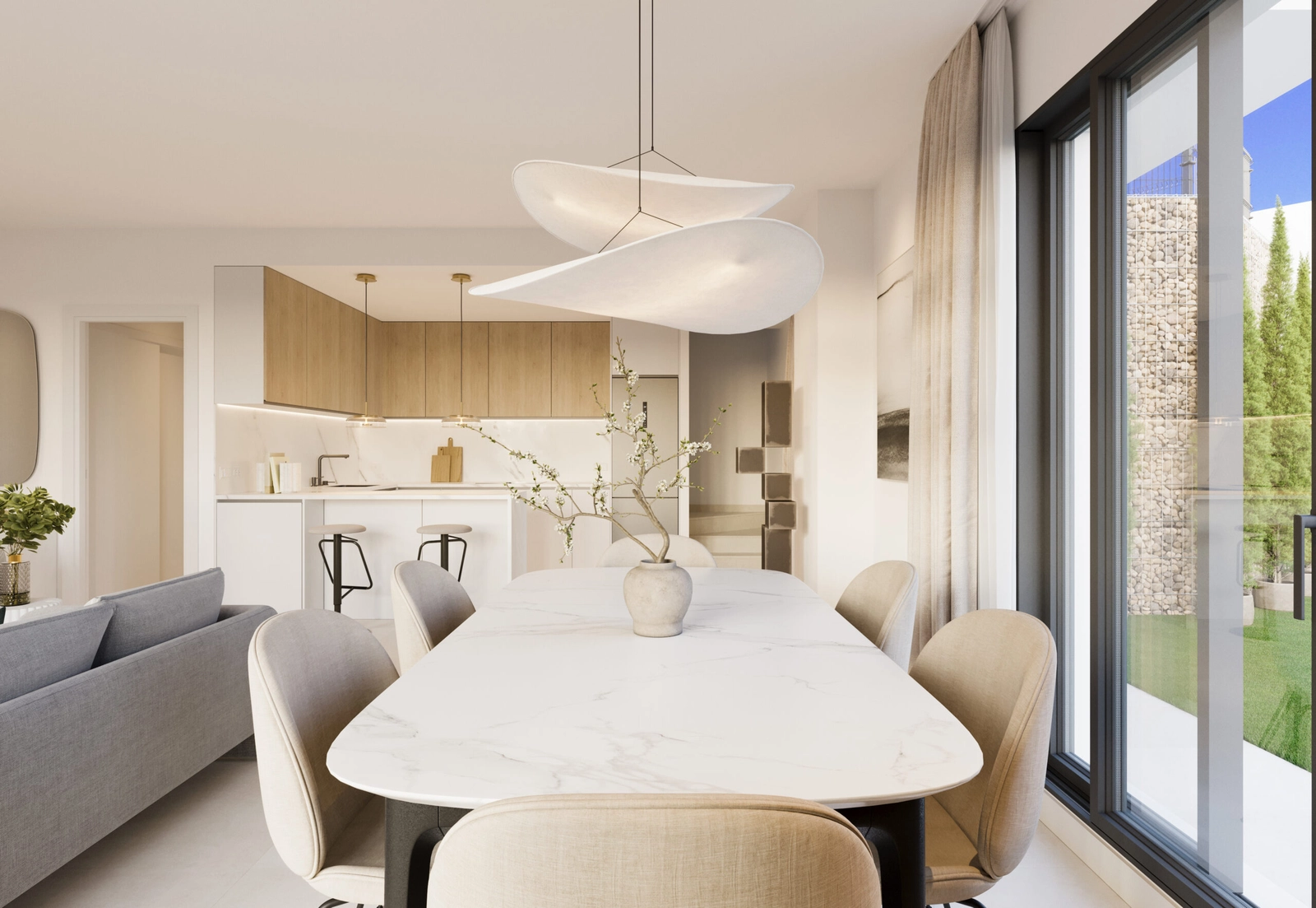 Den elegante spiseplassen er perfekt for å dele måltider med familie og venner.