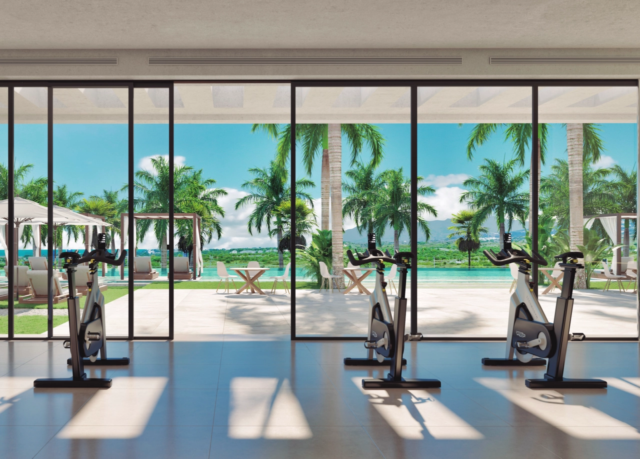 Hold deg aktiv i det fullt utstyrte, toppmoderne treningsstudioet for beboere.