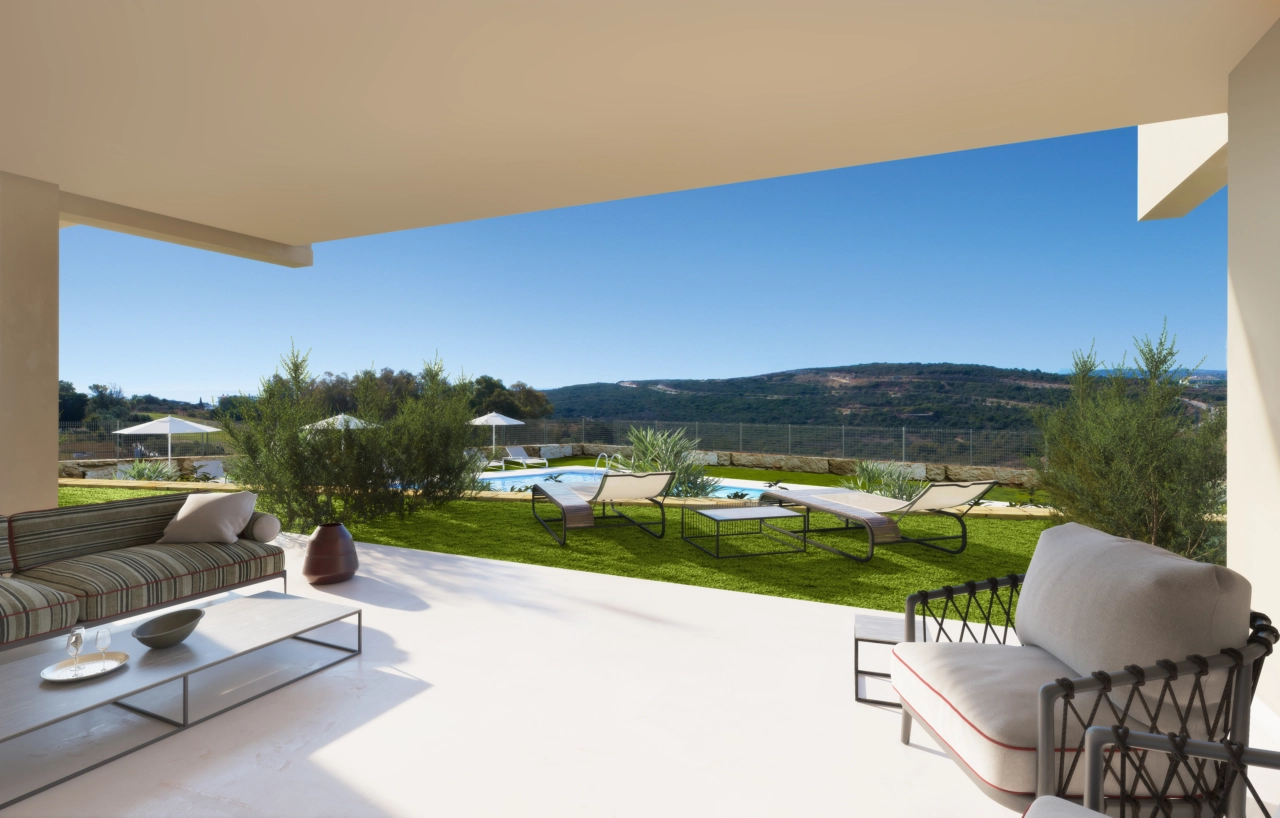 Leilighetene i første etasje har sjenerøse private terrasser og hager, som utvider boarealet ditt til den vakre uteplassen.