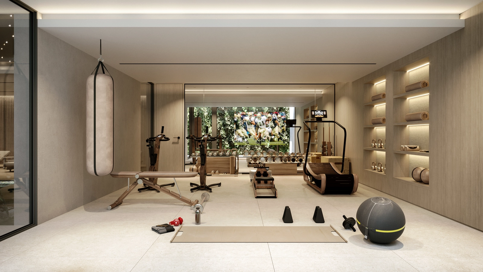 Hold deg aktiv i det fullt utstyrte, toppmoderne treningsstudioet for beboere.