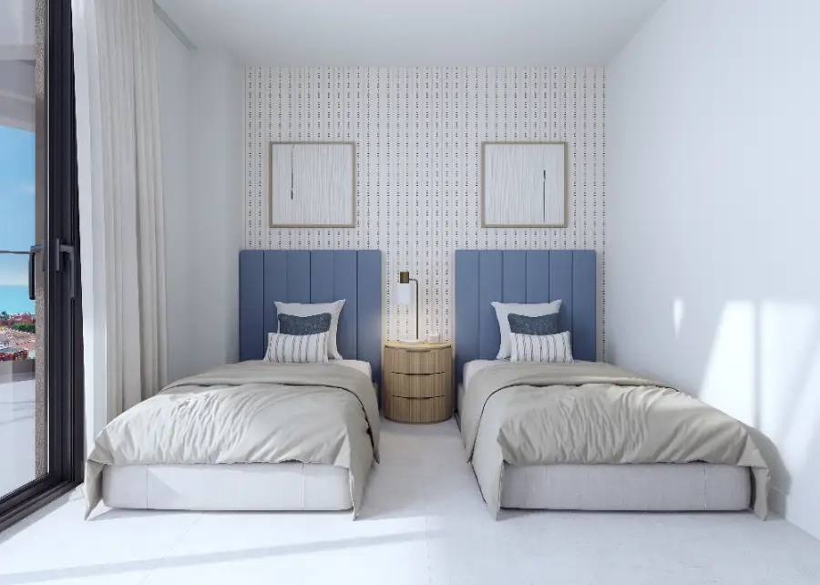 Et komfortabelt og lyst gjesterom, som tilbyr en innbydende plass for familie og venner.