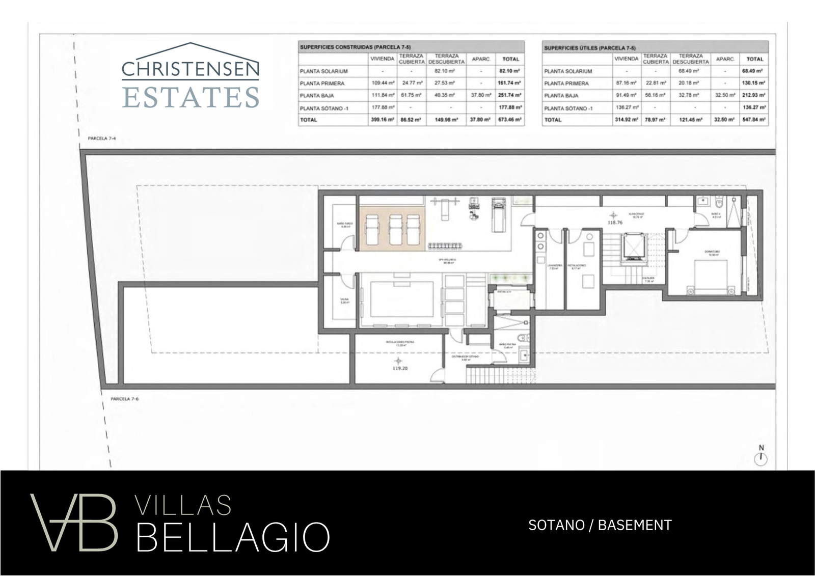 Kjelleretasje: Denne etasjen er dedikert til velvære, med et romslig spa, treningsstudio og ytterligere oppholdsrom for fullstendig avslapning og underholdning.